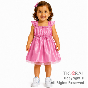 DISFRAZ PRINCESA CORTO CON BRETEL ANCHO ROSA TALLE 0